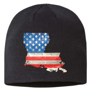 Patriotic State Of Louisiana Usa Flag Sustainable Beanie