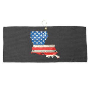 Patriotic State Of Louisiana Usa Flag Large Microfiber Waffle Golf Towel