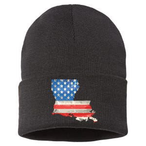 Patriotic State Of Louisiana Usa Flag Sustainable Knit Beanie