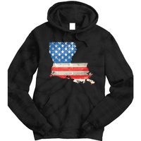 Patriotic State Of Louisiana Usa Flag Tie Dye Hoodie