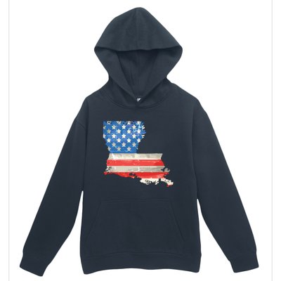 Patriotic State Of Louisiana Usa Flag Urban Pullover Hoodie