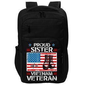 Proud Sister Of Vietnam Veteran Patriotic Usa Flag Military Impact Tech Backpack