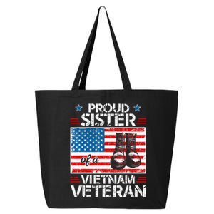 Proud Sister Of Vietnam Veteran Patriotic Usa Flag Military 25L Jumbo Tote