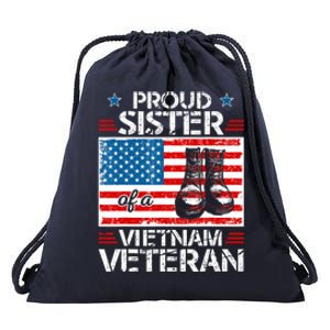 Proud Sister Of Vietnam Veteran Patriotic Usa Flag Military Drawstring Bag