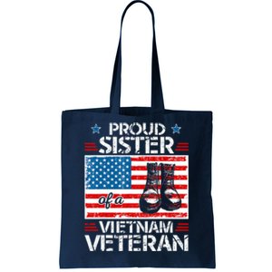 Proud Sister Of Vietnam Veteran Patriotic Usa Flag Military Tote Bag