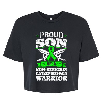 Proud Son Of A Non Hodgkin Lymphoma Warrior Awareness Bella+Canvas Jersey Crop Tee