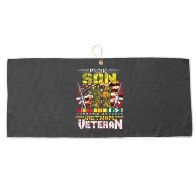 Proud Son Of A Vietnam Veteran Vietnam War Vet Large Microfiber Waffle Golf Towel