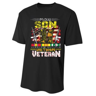 Proud Son Of A Vietnam Veteran Vietnam War Vet Performance Sprint T-Shirt