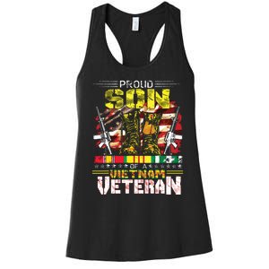 Proud Son Of A Vietnam Veteran Vietnam War Vet Women's Racerback Tank