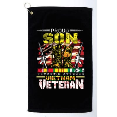 Proud Son Of A Vietnam Veteran Vietnam War Vet Platinum Collection Golf Towel