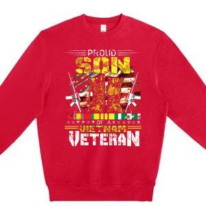 Proud Son Of A Vietnam Veteran Vietnam War Vet Premium Crewneck Sweatshirt