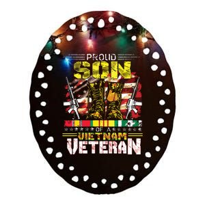 Proud Son Of A Vietnam Veteran Vietnam War Vet Ceramic Oval Ornament