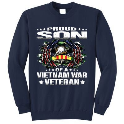 Proud Son Of A Vietnam War Veteran Military Vets Child Gift Tall Sweatshirt