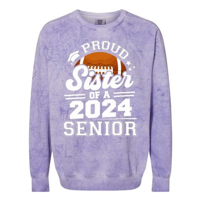 Proud Sister Of A 2024 Senior Graduate Football Grad 2024 Colorblast Crewneck Sweatshirt