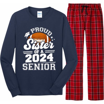 Proud Sister Of A 2024 Senior Graduate Football Grad 2024 Long Sleeve Pajama Set