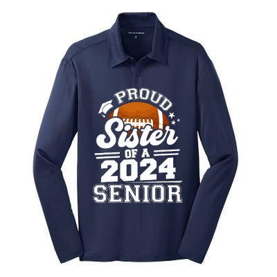 Proud Sister Of A 2024 Senior Graduate Football Grad 2024 Silk Touch Performance Long Sleeve Polo