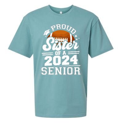 Proud Sister Of A 2024 Senior Graduate Football Grad 2024 Sueded Cloud Jersey T-Shirt