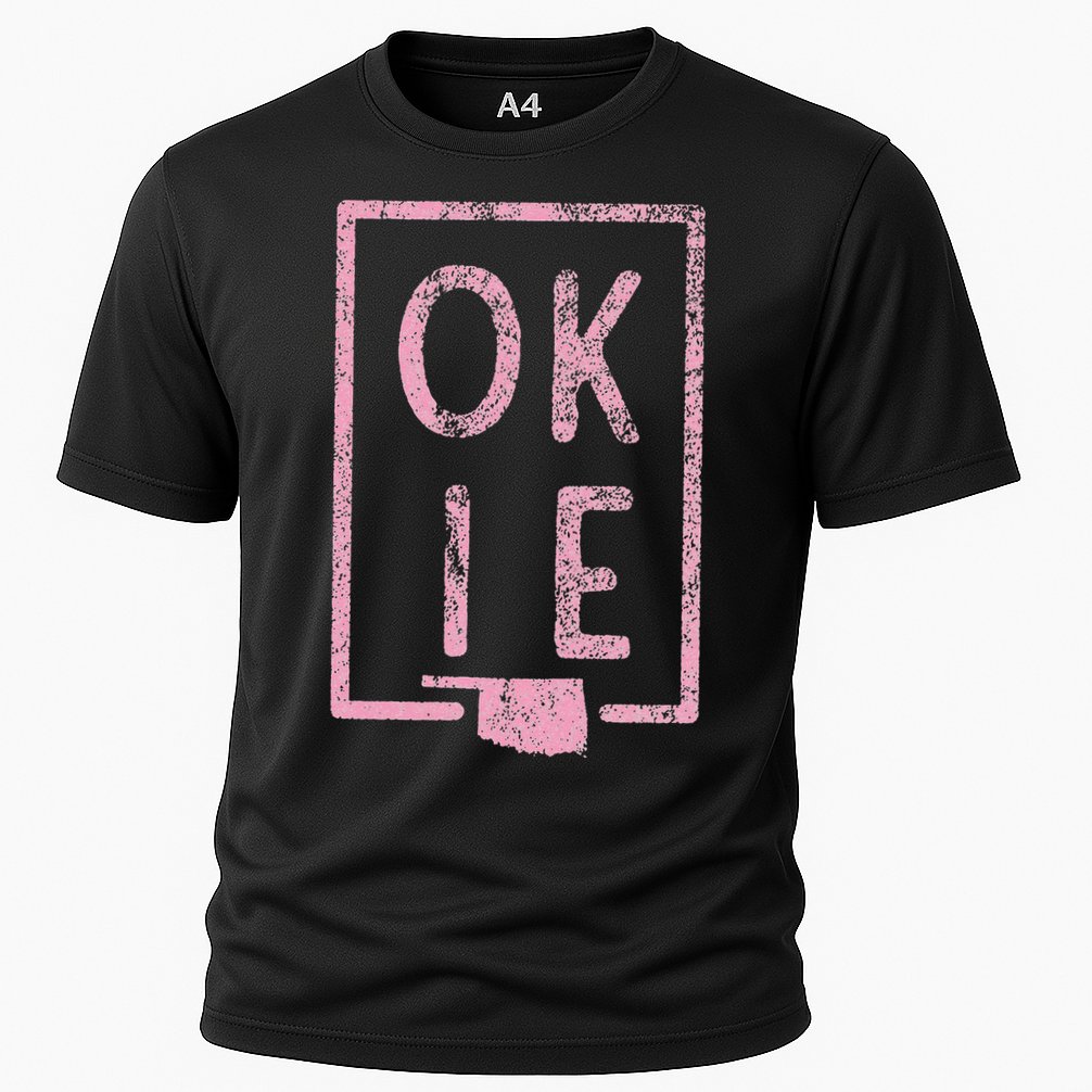 Pink State of Oklahoma Okie Cooling Performance Crew T-Shirt