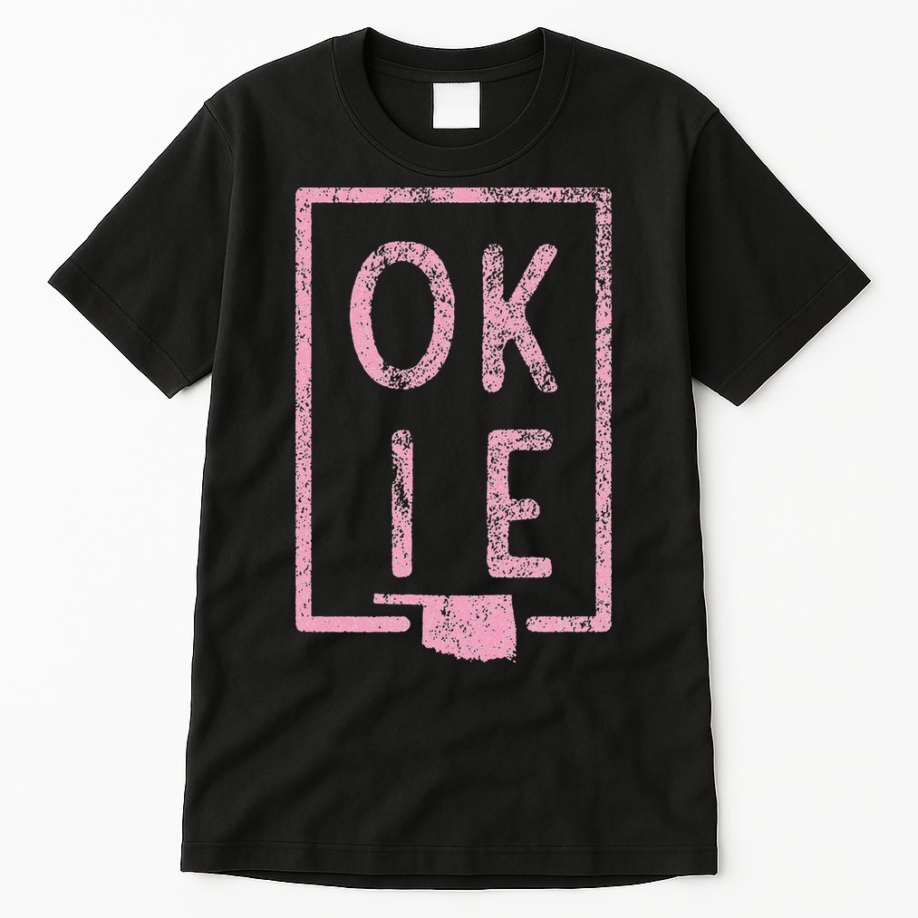 Pink State of Oklahoma Okie Tall T-Shirt