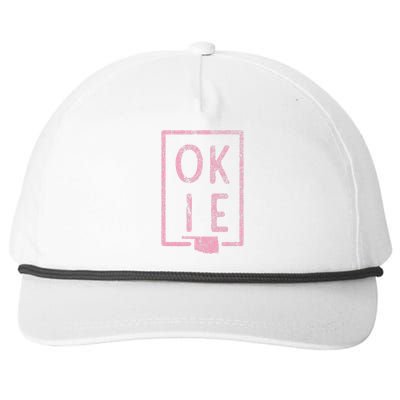 Pink State of Oklahoma Okie Snapback Five-Panel Rope Hat