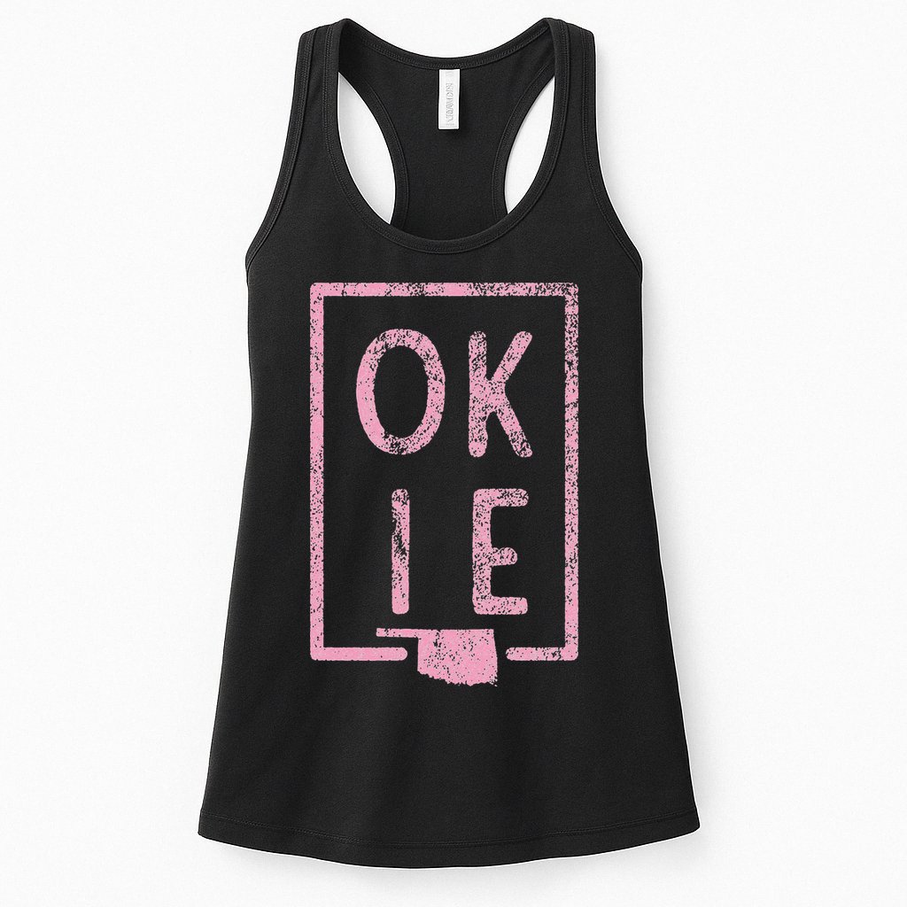 Pink State of Oklahoma Okie Womens Tank Top