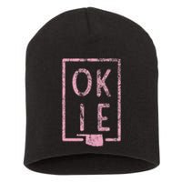 Pink State of Oklahoma Okie Short Acrylic Beanie