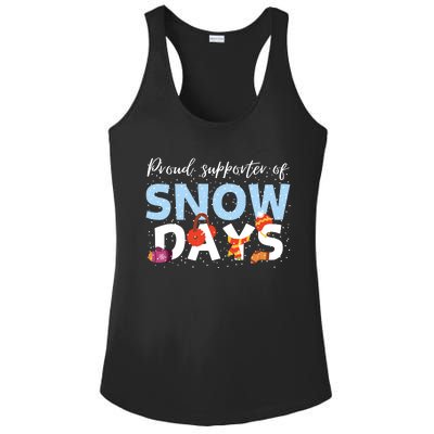 Proud Supporter Of Snow Days Funny Teacher Crew Ladies PosiCharge Competitor Racerback Tank