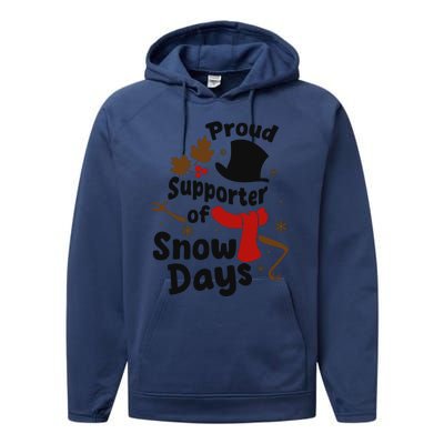 Proud Supporter Of Snow Days Funny Teacher Performance Fleece Hoodie