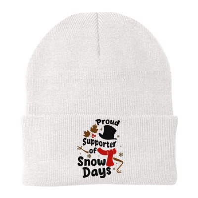 Proud Supporter Of Snow Days Funny Teacher Knit Cap Winter Beanie