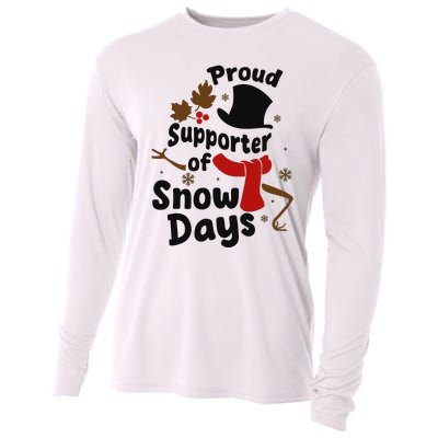 Proud Supporter Of Snow Days Funny Teacher Cooling Performance Long Sleeve Crew