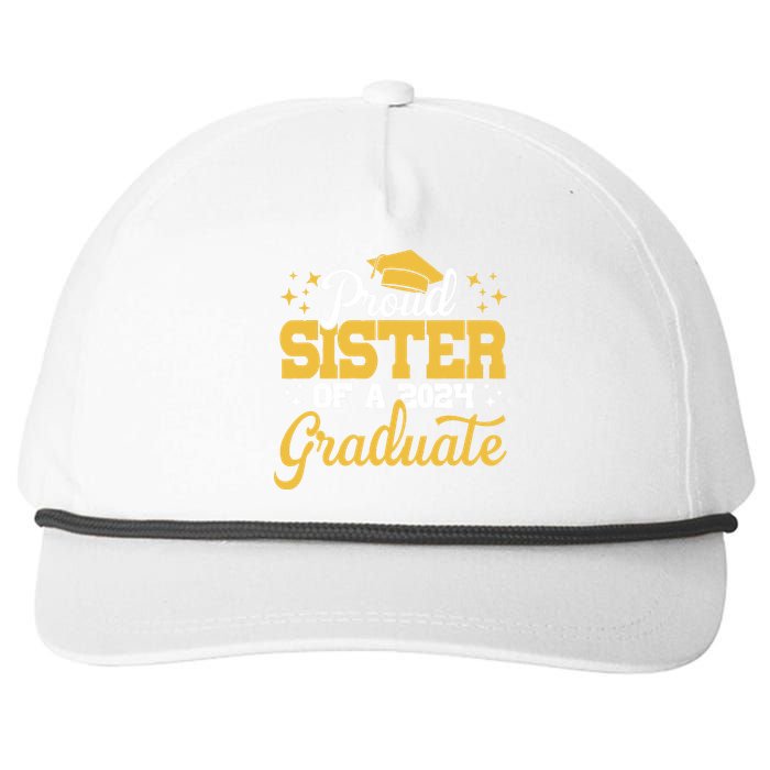 Proud Sister Of A Class Of 2024 Graduate Senior Sister 24 Snapback Five-Panel Rope Hat