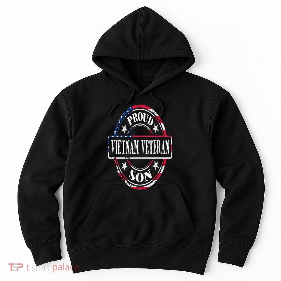 Proud Son Of A Vietnam Veteran American Flag Colors Hoodie