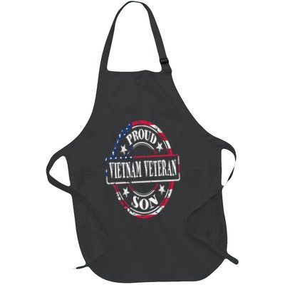 Proud Son Of A Vietnam Veteran American Flag Colors Apron