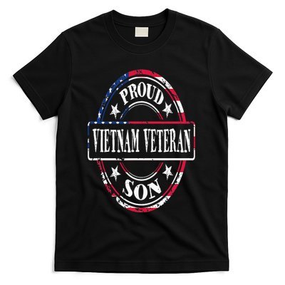 Proud Son Of A Vietnam Veteran American Flag Colors T-Shirt