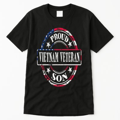 Proud Son Of A Vietnam Veteran American Flag Colors Tall T-Shirt