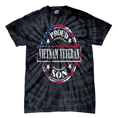 Proud Son Of A Vietnam Veteran American Flag Colors Tie-Dye T-Shirt