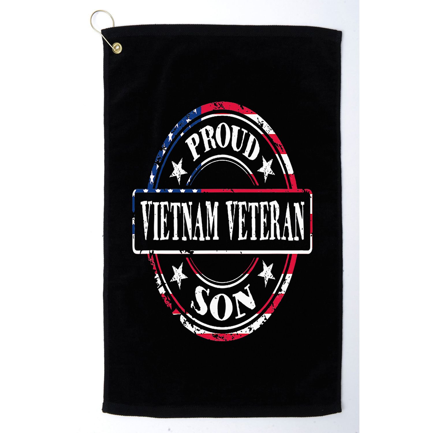 Proud Son Of A Vietnam Veteran American Flag Colors Golf Towel