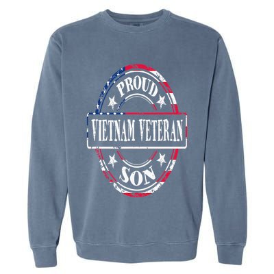 Proud Son Of A Vietnam Veteran American Flag Colors Garment-Dyed Sweatshirt