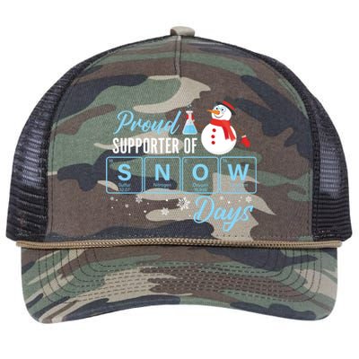 Proud Supporter Of Snow Days Chemistry Teacher Christmas Gift Retro Rope Trucker Hat Cap