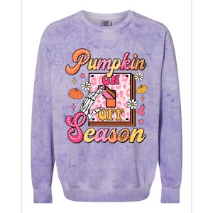 Pumpkin Season On Off Fall Vibes Colorblast Crewneck Sweatshirt