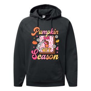 Pumpkin Season On Off Fall Vibes Performance Fleece Hoodie