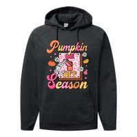 Pumpkin Season On Off Fall Vibes Performance Fleece Hoodie