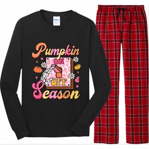 Pumpkin Season On Off Fall Vibes Long Sleeve Pajama Set