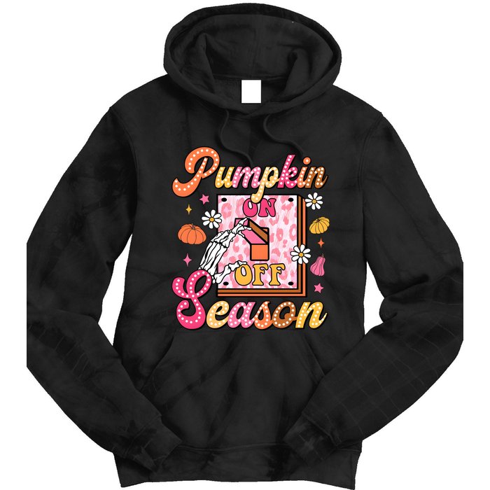 Pumpkin Season On Off Fall Vibes Tie Dye Hoodie