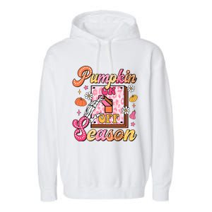 Pumpkin Season On Off Fall Vibes Garment-Dyed Fleece Hoodie