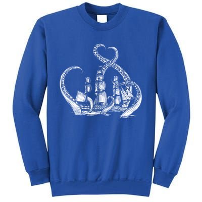 Pirate Ship Octopus Buccaneer Freebooter Crossed Bones Skull Gift Tall Sweatshirt