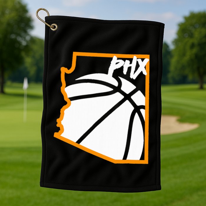 Phoenix State Of Arizona White Sunset Vintage Design Golf Towel