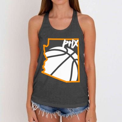 Phoenix State Of Arizona White Sunset Vintage Design Women's Knotted Racerback Tank