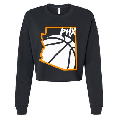 Phoenix State Of Arizona White Sunset Vintage Design Cropped Pullover Crew
