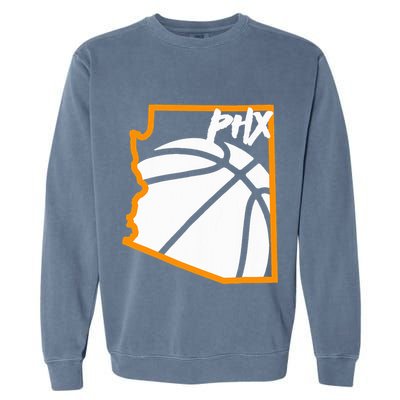 Phoenix State Of Arizona White Sunset Vintage Design Garment-Dyed Sweatshirt